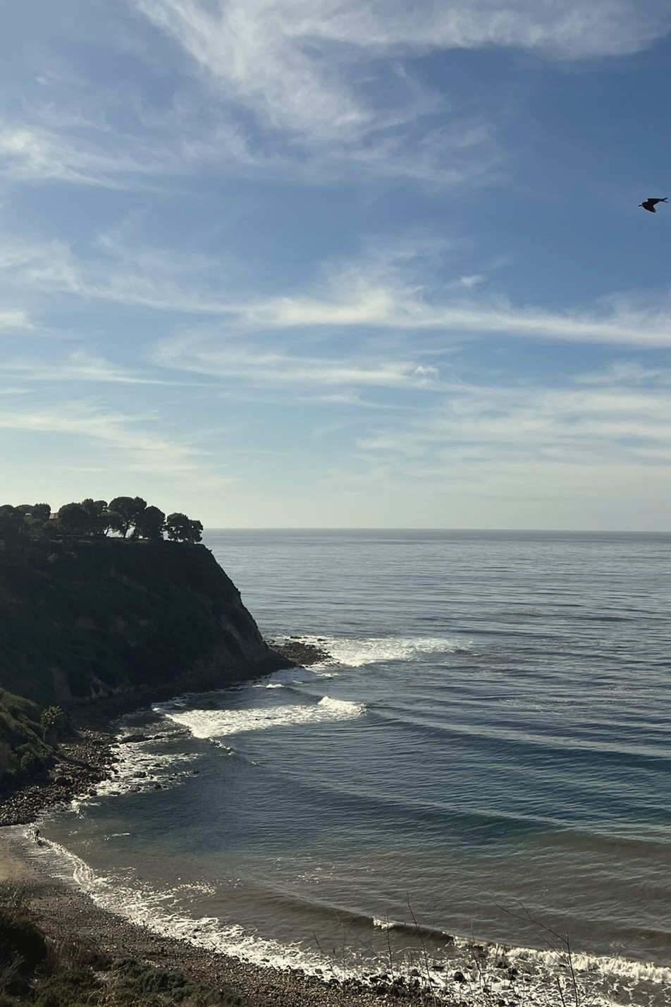 Sea cliffs and a quiet cove on the California coast